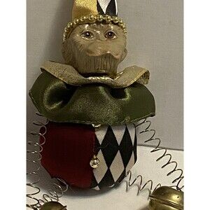 Katherine's Collection Wayne Kleski Jester Monkey Ornamental Bells Rare Beanbag
